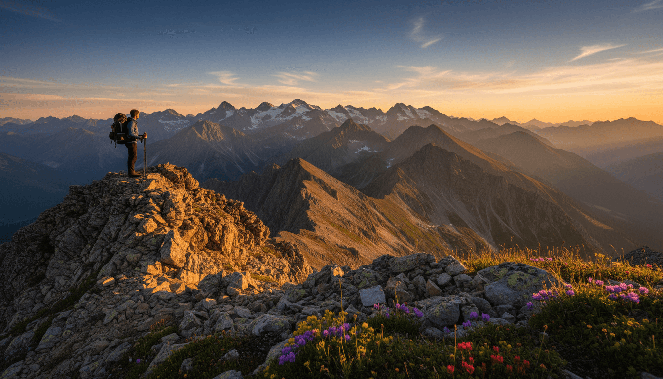 Mountain trail hike